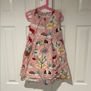Mini Boden Pink Animal Print Dress size 6-7 years fair condition
